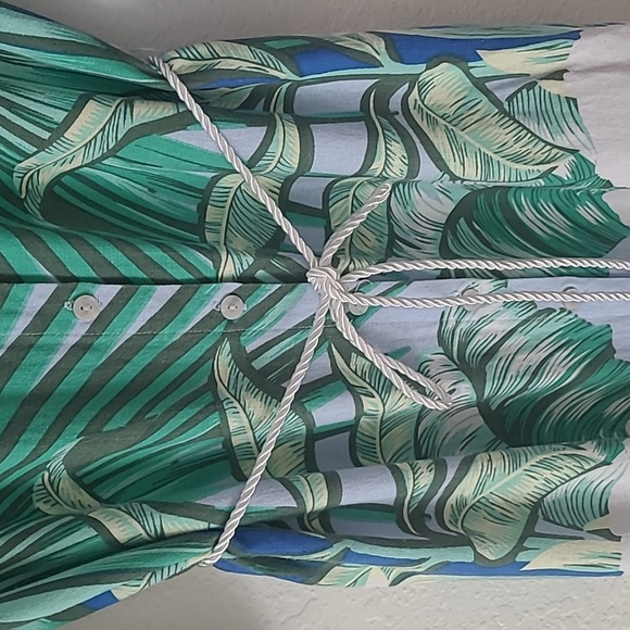 Forcynthia linen blend tropical button shirt dress Size S - Picture 4 of 9